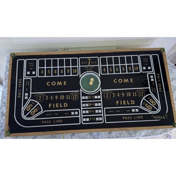 Vintage 1950s Cupaluck Mechanical Craps Dice Tabletop Game Complete Set Box - Picture 2 of 13